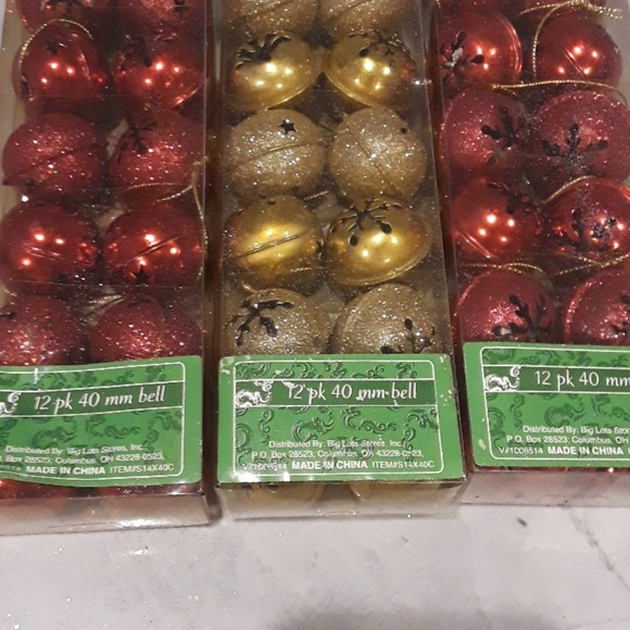 36 Jingle Bell Ornaments 40 mm NEW